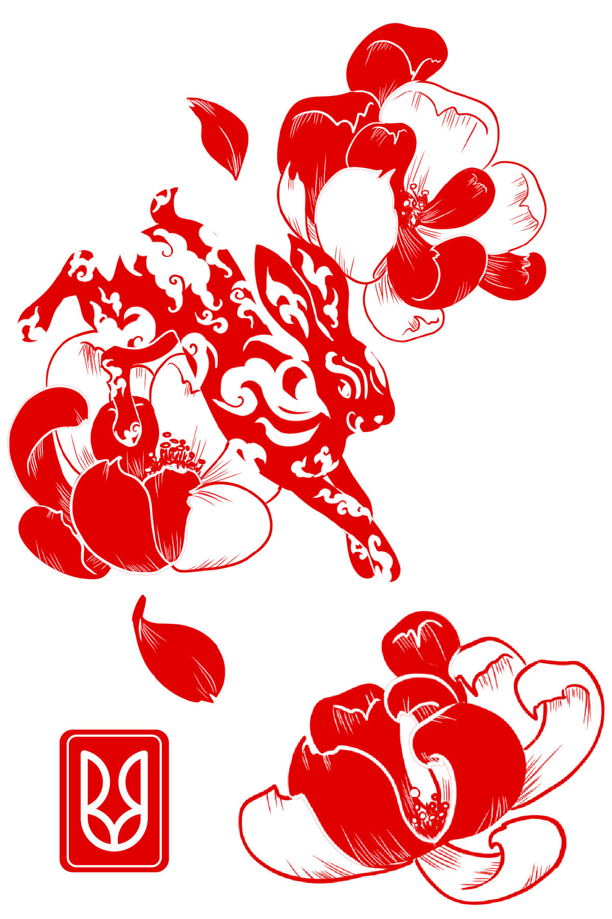 Floral Tattoo Rabbit Flowers