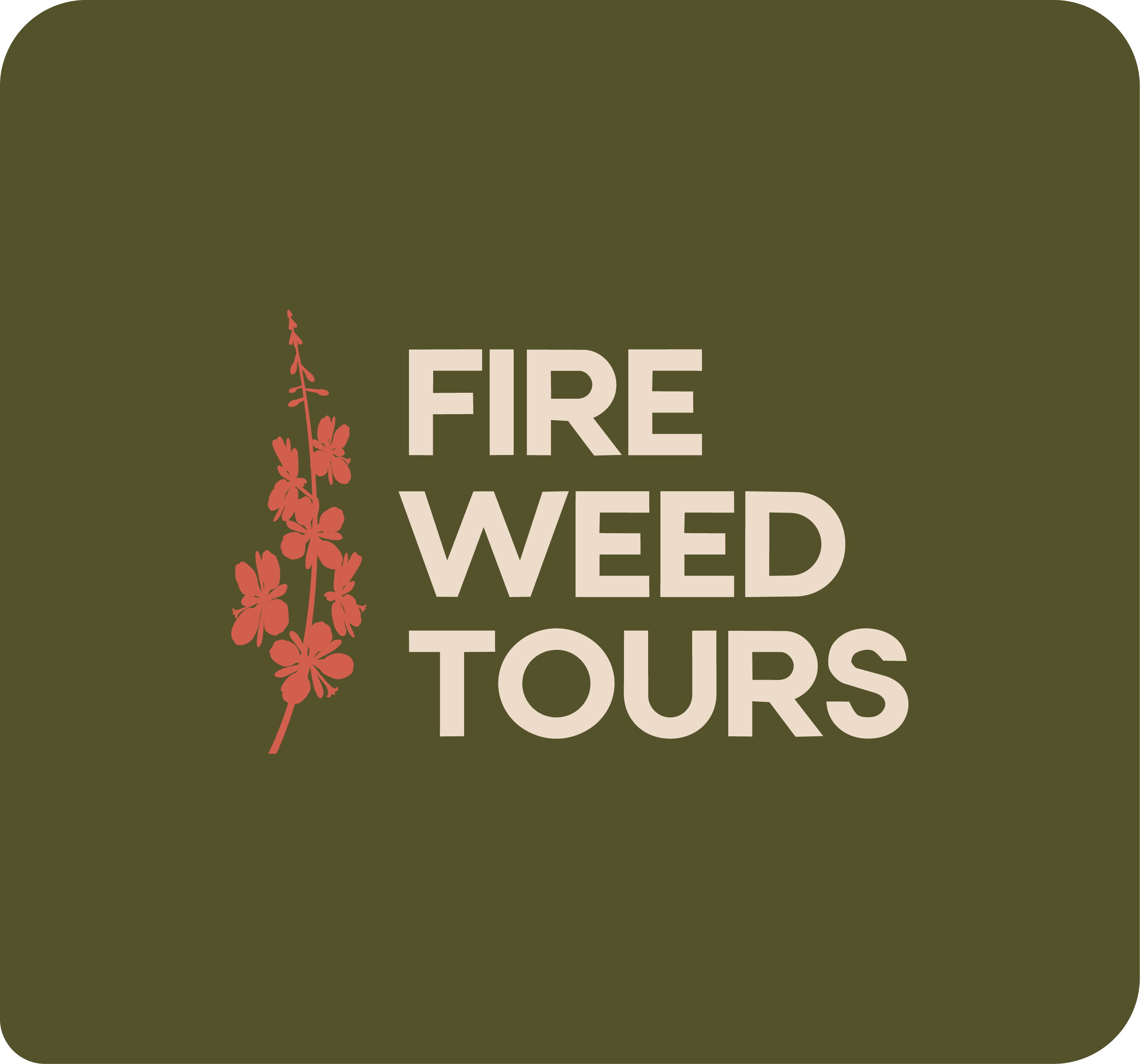 Fireweed Tours final logo — dark version