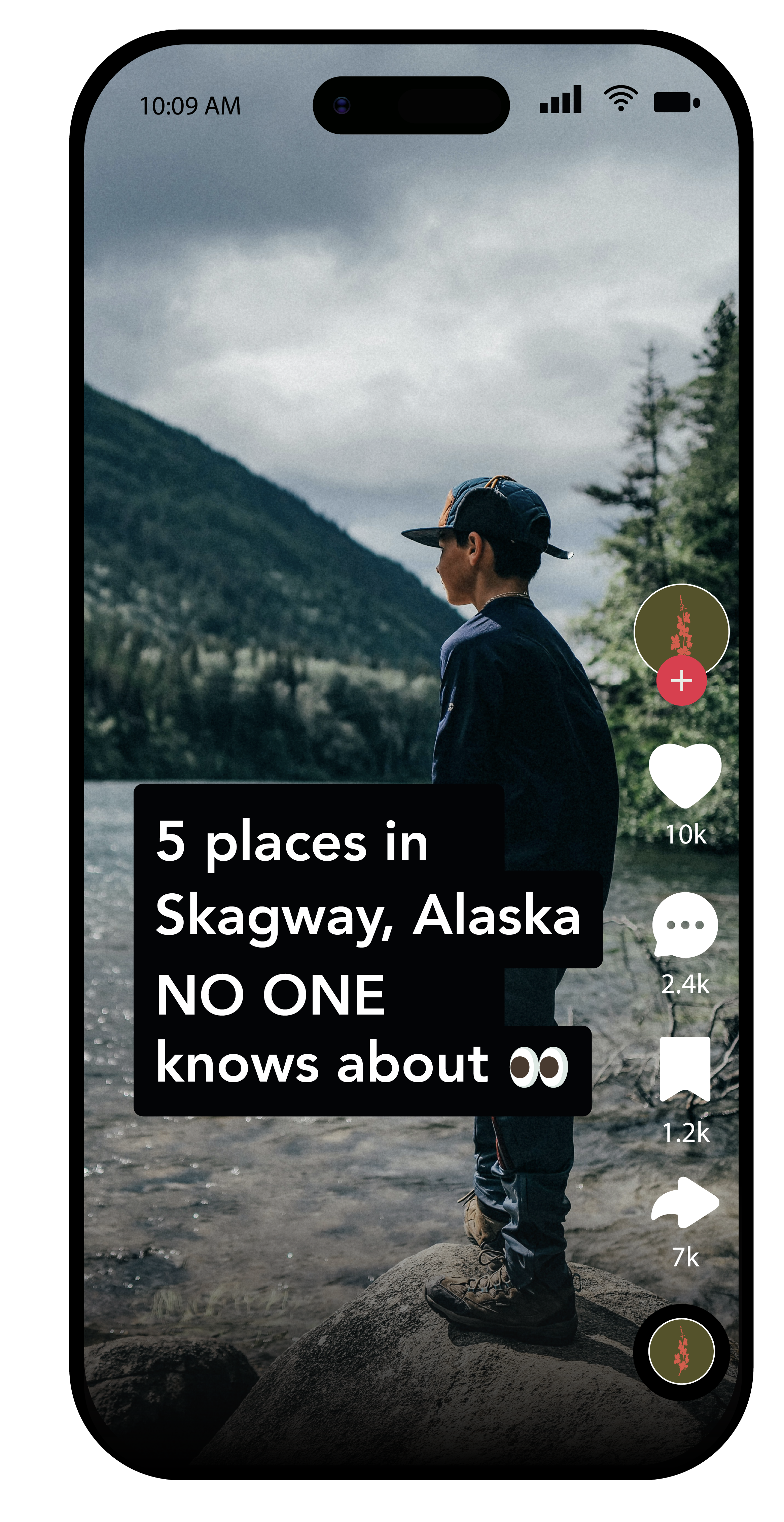Fireweed Tours social media content on phone
